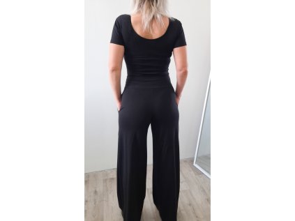 PROSTĚ BOŽÍ široké kalhoty silk BLACK