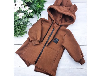 Mikina se zipem WARM HNĚDÁ