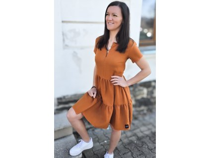 Dámské mušelínové BOHO šaty BRONZ