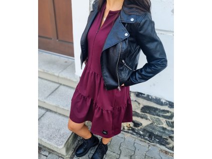 Dámské teplákové BOHO šaty BORDÓ