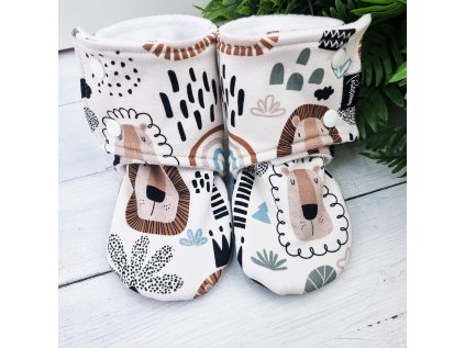 Capáčky barefoot s microfleece LION