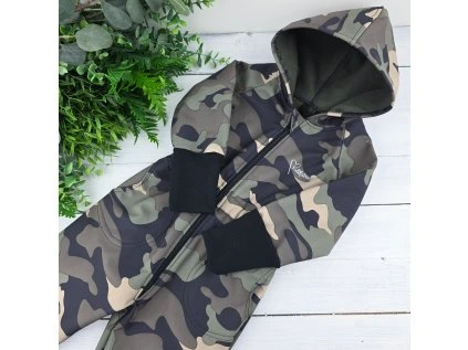 SOFTSHELL KOMBINÉZA rostoucí s kapsami ARMY