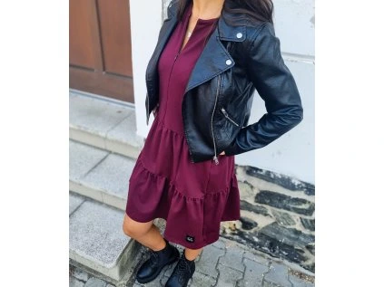Dámské teplákové BOHO šaty BORDÓ