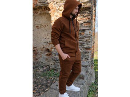 Pánské tepláky UNIT WARM HNĚDÁ