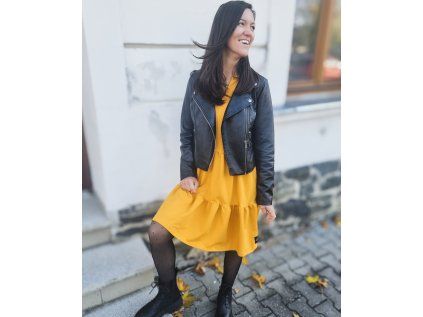 Dámské teplákové BOHO šaty MUSTARD