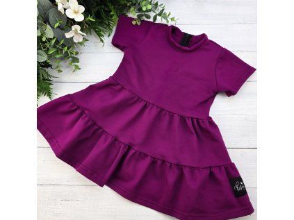 Dívčí teplákové BOHO šaty MAGENTA