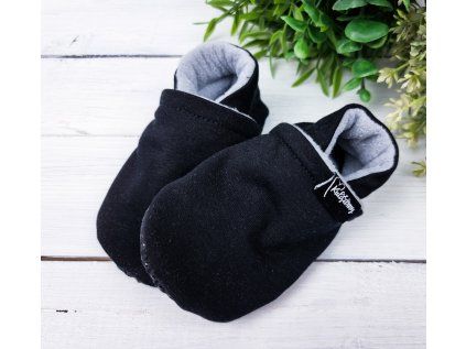 Nízké capáčky barefoot s fleesem BLACK Grey