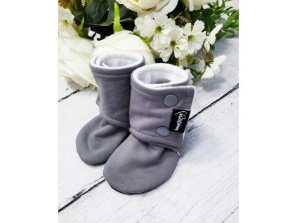 Capáčky barefoot s microfleece SVĚTLE ŠEDÉ