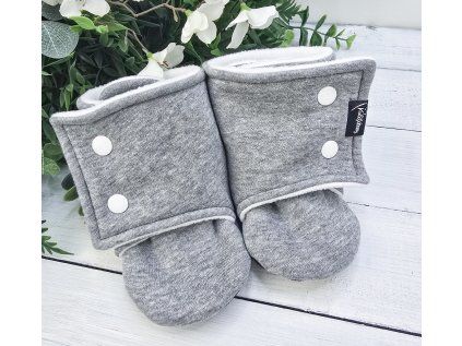 Capáčky barefoot s fleesem WARM ŠEDÝ MELÍR