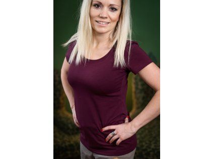 Dámské tričko basic BORDO