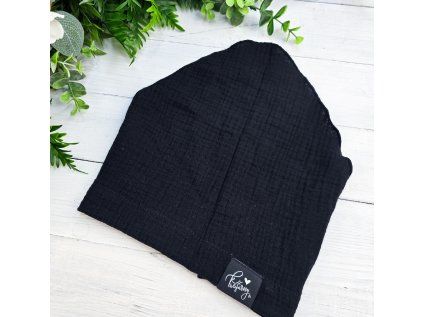 Mušelínový šátek BLACK
