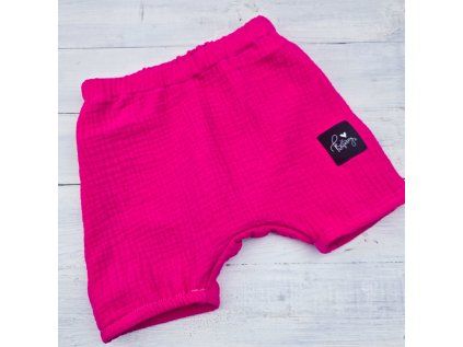 Basic mušelínové kraťasy FUCHSIA