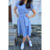 Mušelínové šaty KATE s kapsami POWDER BLUE