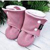 Capáčky barefoot s fleesem WARM STARORŮŽOVÁ