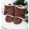 Capáčky barefoot s beránkem BROWN white