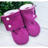 Capáčky barefoot s fleesem WARM FUCHSIA