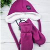 Ušanka s beránkem warm FUCHSIA
