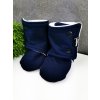 Capáčky barefoot s microfleece NAVY White