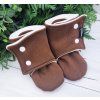 Capáčky barefoot s fleesem WARM HNĚDÁ