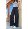 PROSTĚ BOŽÍ široké kalhoty silk BLACK