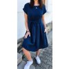 Mušelínové šaty KATE s kapsami NAVY
