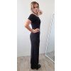 Široké kalhoty s kapsami silk BLACK