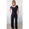 Široké kalhoty s kapsami silk BLACK