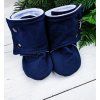 Capáčky barefoot s microfleece NAVY modrý fleece