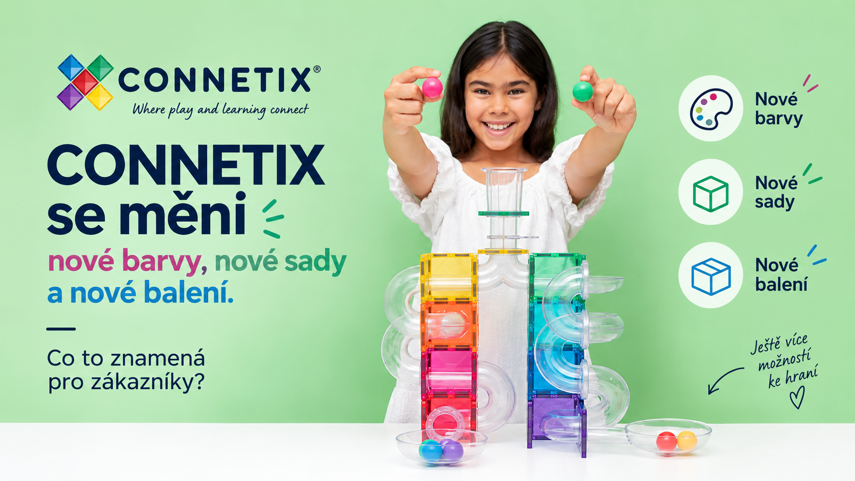 CONNETIX se mění: nové barvy, nové sady a nové balení. Co to znamená pro zákazníky?