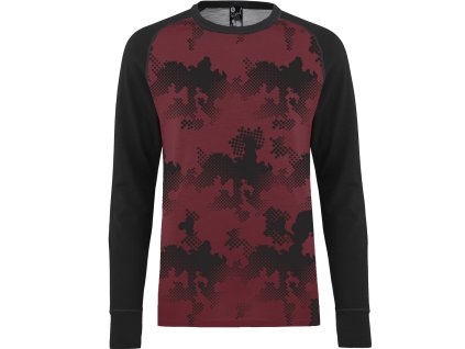 BULA JUNIOR vlněné triko s dlouhým rukávem Freeride Merino Wool Crew barva Fire