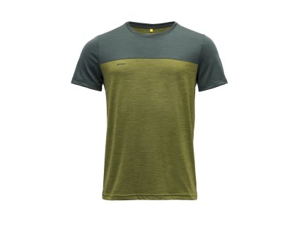 DEVOLD Norang Man Tee triko s krátkým rukávem Woods/Green Melange