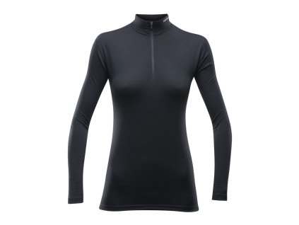 DEVOLD BREEZE DÁMSKÉ TRIKO S ROLÁKEM NA ZIP ČERNÉ
