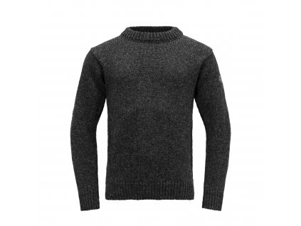 DEVOLD NANSEN KLASICKÝ VLNĚNÝ SVETR CREW NECK   ANTHRACITE