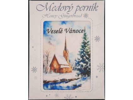 Medový perník v krabičce s obrázkem Veselé Vánoce 3, 70g