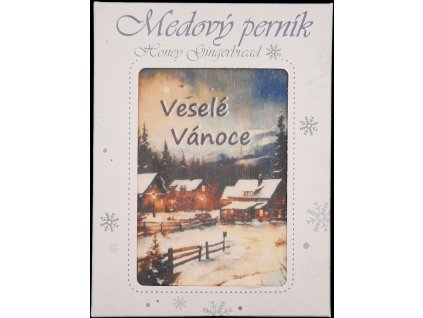 Medový perník v krabičce s obrázkem Veselé Vánoce 4, 70g