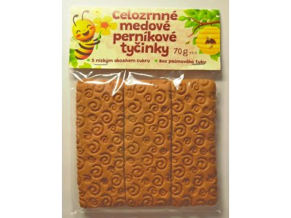 Celozrnné medové perníkové tyčinky, 70g