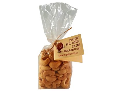 Pražené kešu oříšky solené růžovou himalájskou solí, 130g