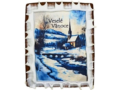 Veselé vánoce obdelník potok