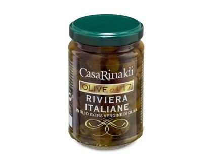 Olivy Riviera bez pecky v olivovém oleji, 280 g, Casa Rinaldi