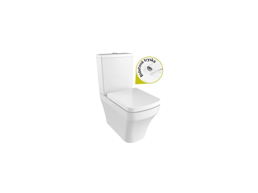 Creavit wc suspendu rimoff avec douchette en acier inoxydable (bidet),  blanc mat