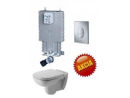Grohe Uniset - nádržka pre WC + tlačidlo Skate Air + Duravit závesné WC + WC sedadlo