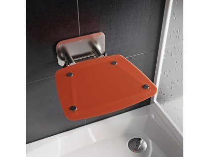 Ravak Ovo - orange - sprchové sedadlo