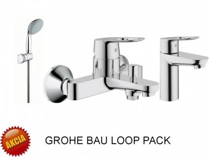 Grohe Bau Loop Pack - batéria + vaňový set