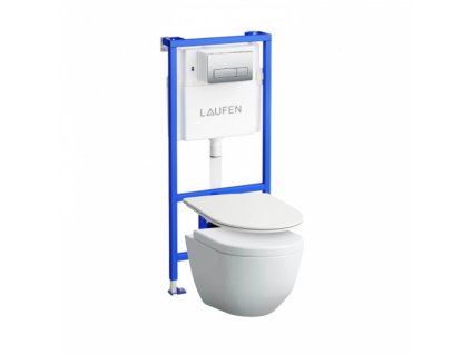 Laufen - set - CW1 podomietková nádržka + tlačidlo + Rimless WC + spomaľovacie sedadlo