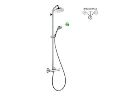 Hansgrohe CROMA 220 Air 1jet Showerpipe EcoSmart 27188000 kupelnashop.sk kupelnashop.sk