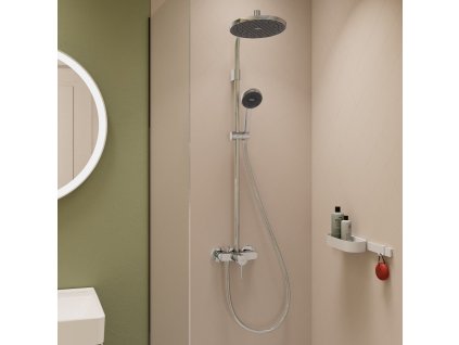 Hansgrohe Activera S Sprchový systém Showerpipe 240 1poloha so sprchovou tyčou Varia s pákovou batériou, EcoSmart, chróm 28875000 www.kupelnashop.sk