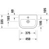 Duravit D-Code - umývadielko 45 x 34 cm 07484500002 rozmery kupelnashop.sk