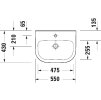 Duravit D-Code - umývadlo 55 x 43 cm 23985500002 rozmery www.kupelnashop.sk