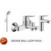 Grohe Bau Loop Pack - batéria + vaňový set