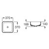 Roca Inspira - Square umývadlo 37 x 37 cm na dosku